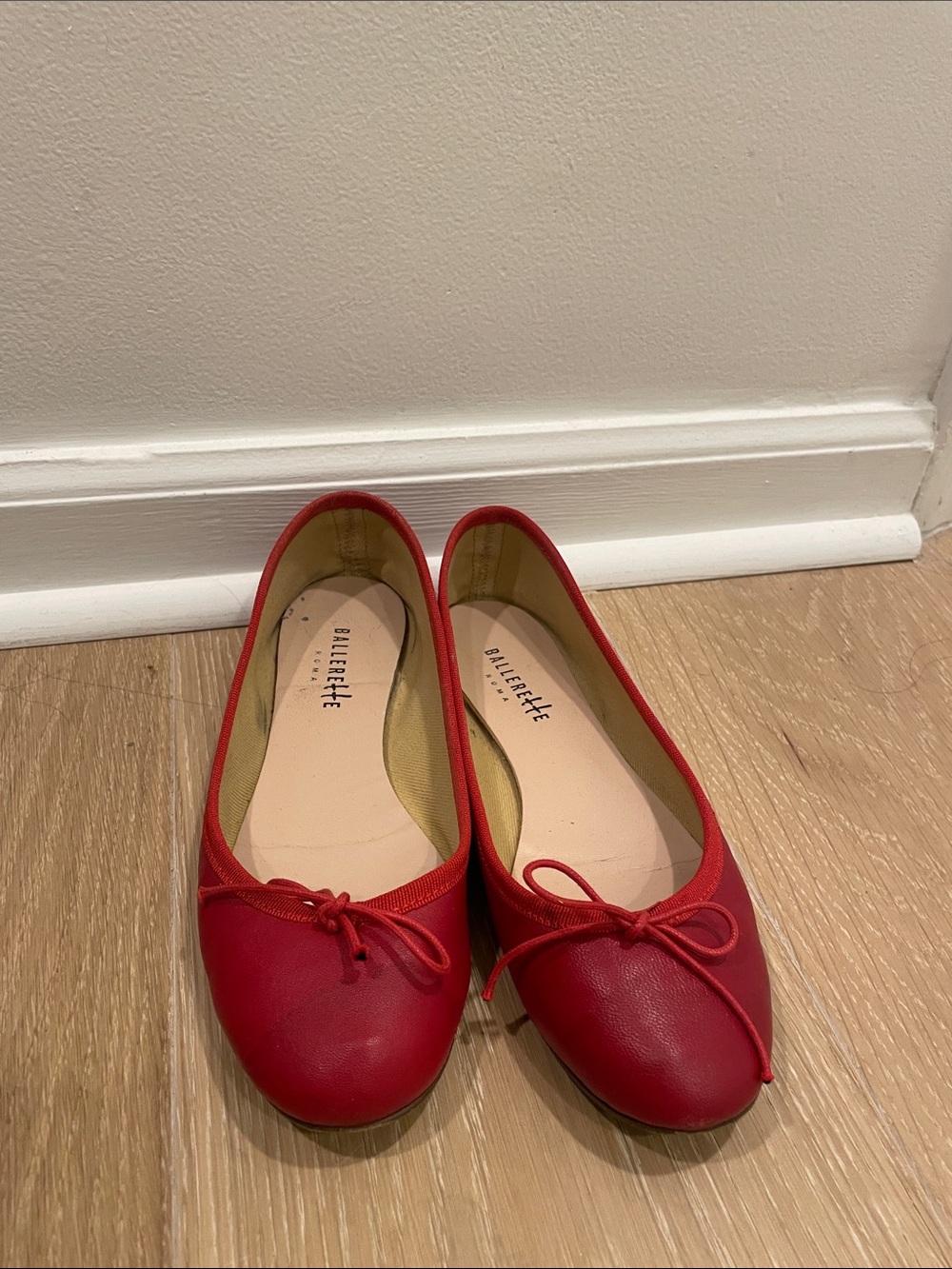 Ballerette Red Leather Ballet Flats